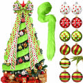 Knitgrip Christmas Tree Topper Bow Set 14 Pcs Lime Green 2.4 Inch by Deal US