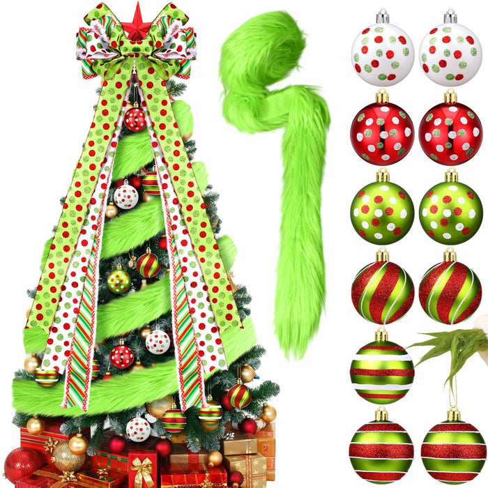 Knitgrip Christmas Tree Topper Bow Set 14 Pcs Lime Green 2.4 Inch by Deal US