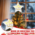 Rustic Wooden Christmas Reindeer Tree Topper Lighted Star 11x11 Inch by Deal US