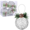 [Like New] ZHANYIGY Christmas Ball Ornaments 4pc Silver Pinecone Rattan String Size S