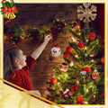 Cinnvoice Snowflake Christmas Tree Topper 11" Champagne Gold Glitter by Deal US
