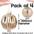 Jumbo Mercury Rose Gold Christmas Ornaments 6" Shatterproof Set of 2 by Deal US