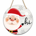 Santa Welcome Sign 8" Round Wood Hanging Plaque Christmas Decor A10 by Deal US