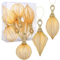 Gold Rugby Christmas Ornaments 6pc Set Round Balls Diamond Pendants by Deal US