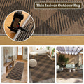 YIHOUSE Checkered Jute Rug 8x10 Brown Black Non Slip Indoor Outdoor by Deal US