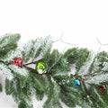 Chuangdi 9FT Flocked Cedar Garland with 50 LED Lights Frosted Pine by Deal US