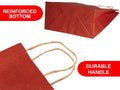 Elegant Supply Kraft Paper Gift Bags Twisted Handles Ruby Red 8x4.25x10.5 by Deal US