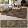 YIHOUSE Checkered Jute Rug 8x10 Brown Black Non Slip Indoor Outdoor by Deal US