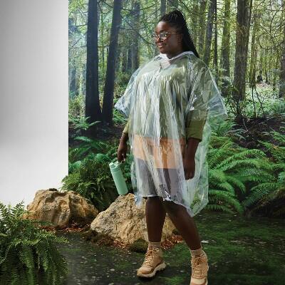 Embark Emergency Poncho Reusable Clear One Size Lightweight Packable by Deal US