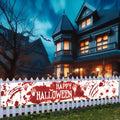 DENNSHH Happy Halloween Outdoor Banner 120x20 White Polyester Yard Sign by Deal US
