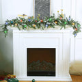 Chuangdi 9FT Flocked Cedar Garland with 50 LED Lights Frosted Pine by Deal US