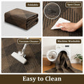 YIHOUSE Checkered Jute Rug 8x10 Brown Black Non Slip Indoor Outdoor by Deal US