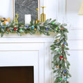 Chuangdi 9FT Flocked Cedar Garland with 50 LED Lights Frosted Pine by Deal US