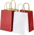 Elegant Supply Kraft Paper Gift Bags Twisted Handles Ruby Red 8x4.25x10.5 by Deal US