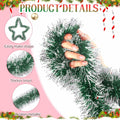 Hotop Christmas Tinsel Garland Frost Tip Metallic Streamers Green 164ft by Deal US