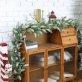 Chuangdi 9FT Flocked Cedar Garland with 50 LED Lights Frosted Pine by Deal US