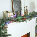 Chuangdi 9FT Flocked Cedar Garland with 50 LED Lights Frosted Pine by Deal US