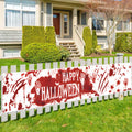 DENNSHH Happy Halloween Outdoor Banner 120x20 White Polyester Yard Sign by Deal US