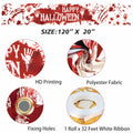DENNSHH Happy Halloween Outdoor Banner 120x20 White Polyester Yard Sign by Deal US