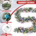 Chuangdi 9FT Flocked Cedar Garland with 50 LED Lights Frosted Pine by Deal US