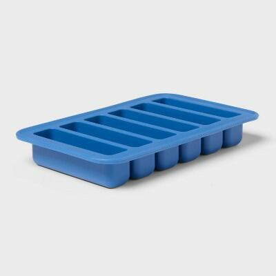 Sun Squad Rectangle Cube Ice Mold Silicone Tray for Large Ice Cubes Blue by Deal US