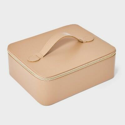 A New Day Travel Jewelry Box Brown with Mini Organizer Zip-Around by Deal US