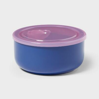 Room Essentials 2pc Food Storage Bowl Set 23oz Vented Lid Blue Pink by Deal US