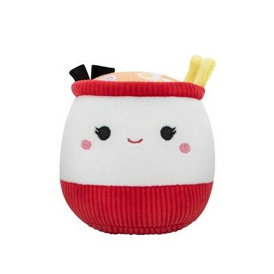 Squishmallows Raisy Ramen Cup Squeaky Dog Plush Toy Mini Multicolor by Deal US