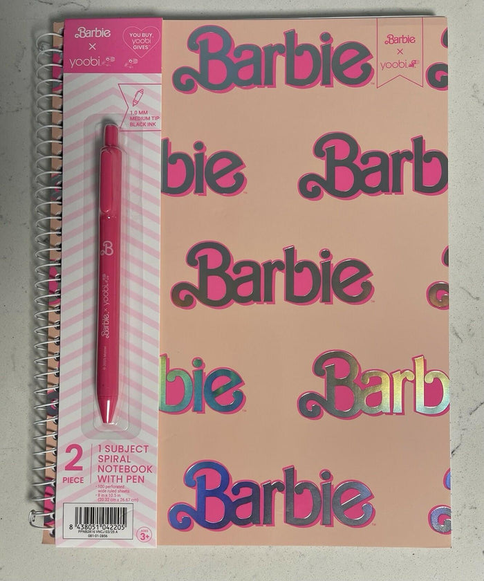 Yoobi Barbie Pink Composition Notebook With Pen 1 Subject 2024 by Deal US