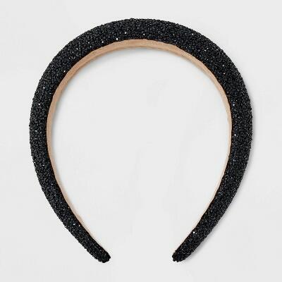 A New Day Stone Tape Headband Black Glitter Eco-Friendly Oval by Deal US