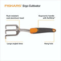 Fiskars Ergo Cultivator Heavy Duty Garden Tool with Hanging Hole 12" by Deal US