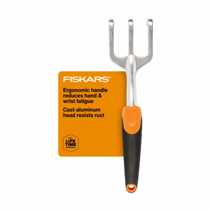 Fiskars Ergo Cultivator Heavy Duty Garden Tool with Hanging Hole 12" by Deal US