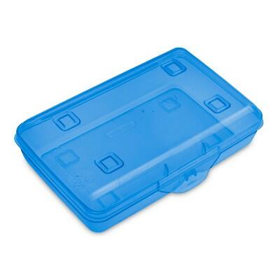 Sterilite Flat Top Pencil Box Turquoise Blue Tint Plastic Storage by Deal US