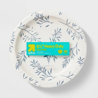 up&up Botanical Leaf Paper Plates 8.5 Inch 90ct Disposable Party Plates by Deal US