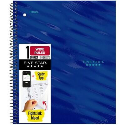 Five Star Active Subject Wide Ruled Notebook 80ct Blue by Deal US