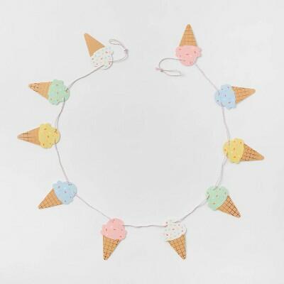 Spritz Ice Cream Garland Gold Metallic Paper Decoration Multicolor by Deal US