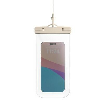 GEMS Waterproof Phone Pouch Solid Plastic Case Beige Fits Up to 7" by Deal US
