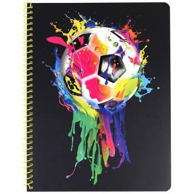 Top Flight Cool Drip Soccer Wide Ruled Spiral Notebook Multi-Color by Deal US