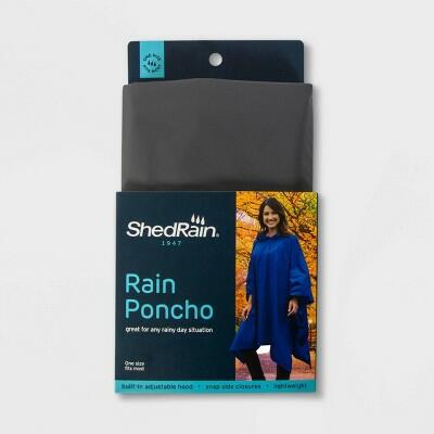 ShedRain Poncho Charcoal Gray One Size by Deal US