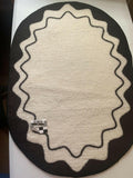 Mohawk Home Black White Oval Indoor Rug 24x36 Diamond Pattern by Deal US