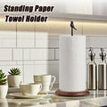 WLDDFF Black Stainless Steel Paper Towel Holder Countertop Weighted Stand by Deal US