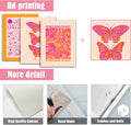 Preppy Daily Gratitude Wall Art Set of 3 Pink Orange Butterfly 12x16in by Deal US