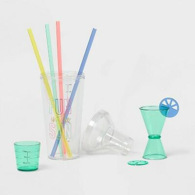 Sun Squad 10pc 24oz Multicolor Cocktail Shaker Set by Deal US