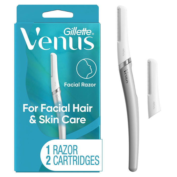 Gillette Venus Dermaplaning Tool Facial Razor with 2 Blade Refills Unisex by Deal US