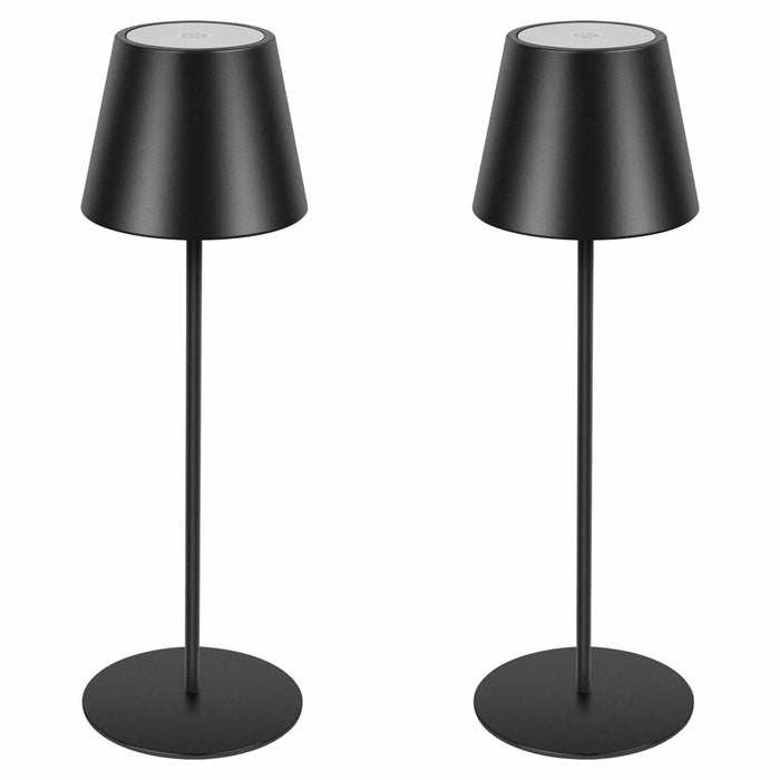 sunzone Cordless RGB Table Lamp 2 Pack Rechargeable Dimmable Black by Deal US