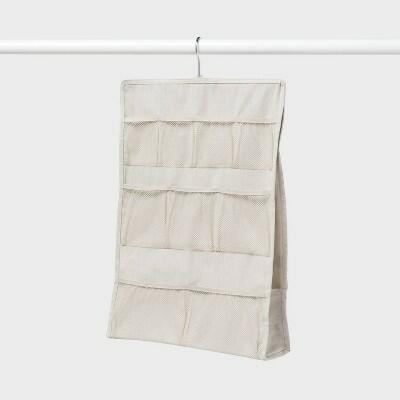 Brightroom Hanging Fabric Organizer for Accessories Beige 16x23 In Canvas by Deal US