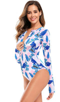 SHEKINI Women's Rash Guard One Piece Swimsuit UV Protection Deep Blue Size M by Deal US