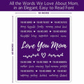FILO ESTILO Love You Mom Sherpa Throw Blanket 60x50 Purple Violet by Deal US