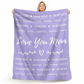 FILO ESTILO Love You Mom Sherpa Throw Blanket 60x50 Purple Violet by Deal US