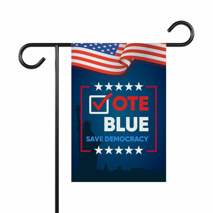 Vote Blue Save Democracy Double Sided Garden Flag Outdoor Decoration by Deal US